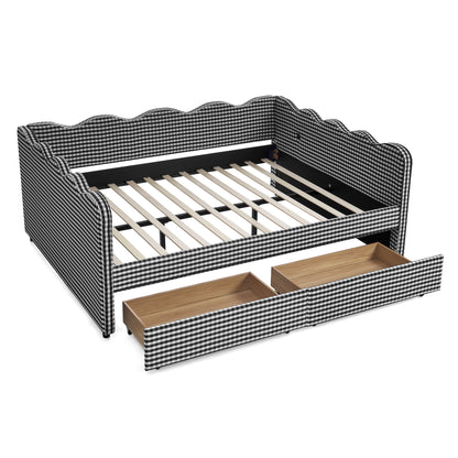 Gingham Daybed With USB Charging Port, Wave-Shaped Design - The Sleep Loft - Online Mattress Showroom NYC