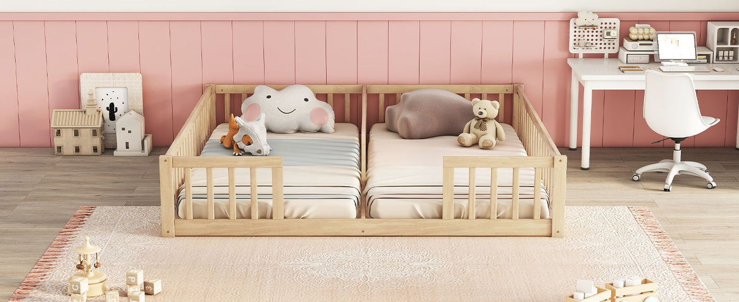 Double Floor Bed With Fence, Guardrails, Without Door - The Sleep Loft - Online Mattress Showroom NYC