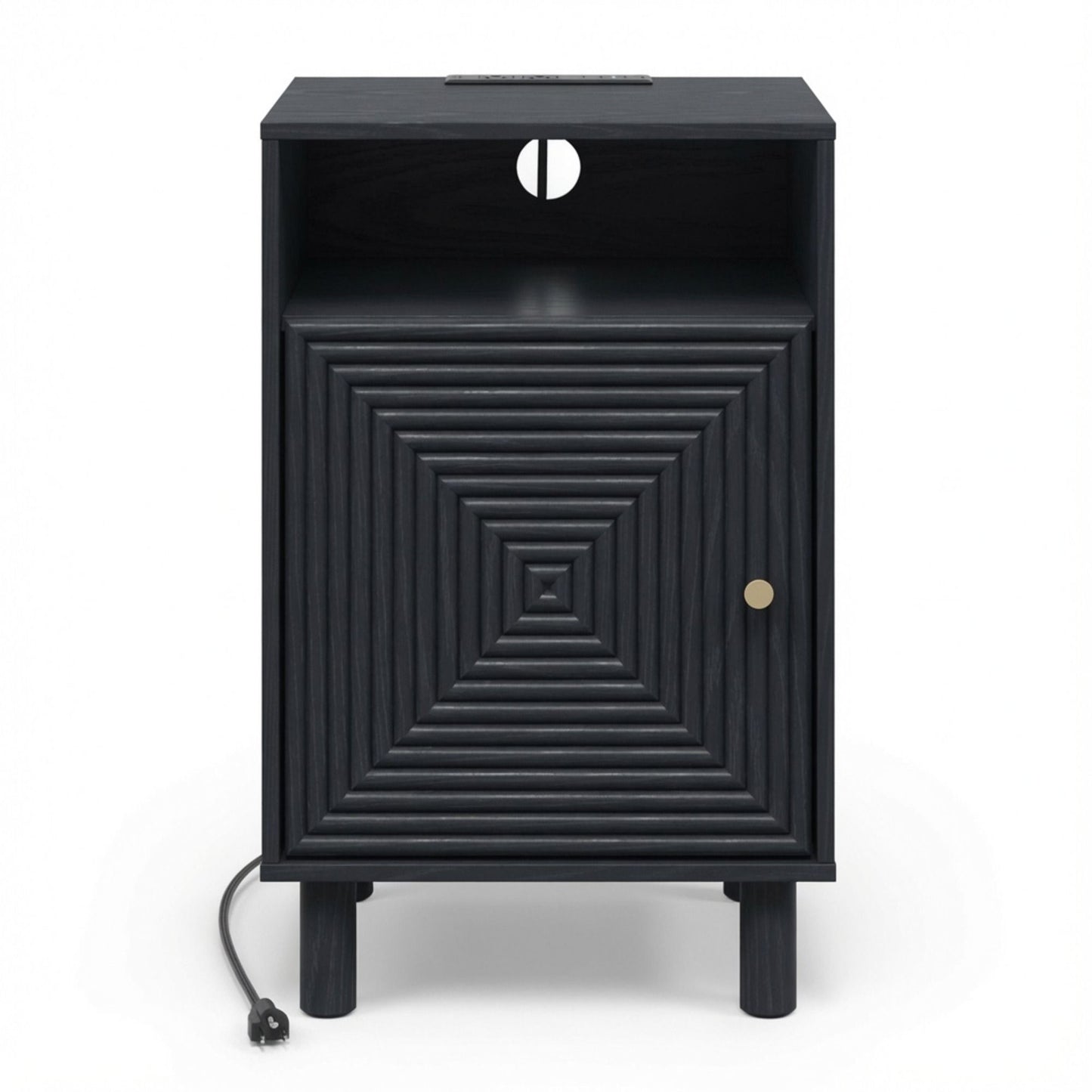 Nightstand With Charging Station & Storage