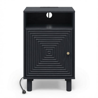 Nightstand With Charging Station & Storage