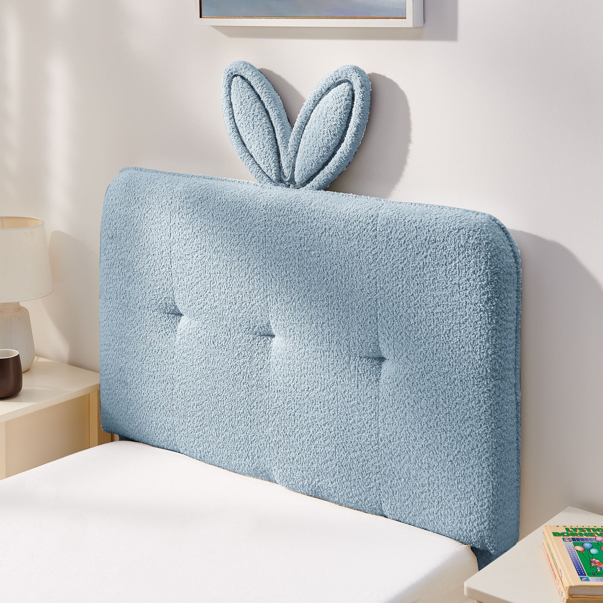 Upholstered Bed With Oversized Rabbit Ear Headboard, LED Lights & 4 Storage Drawers - The Sleep Loft - Online Mattress Showroom NYC