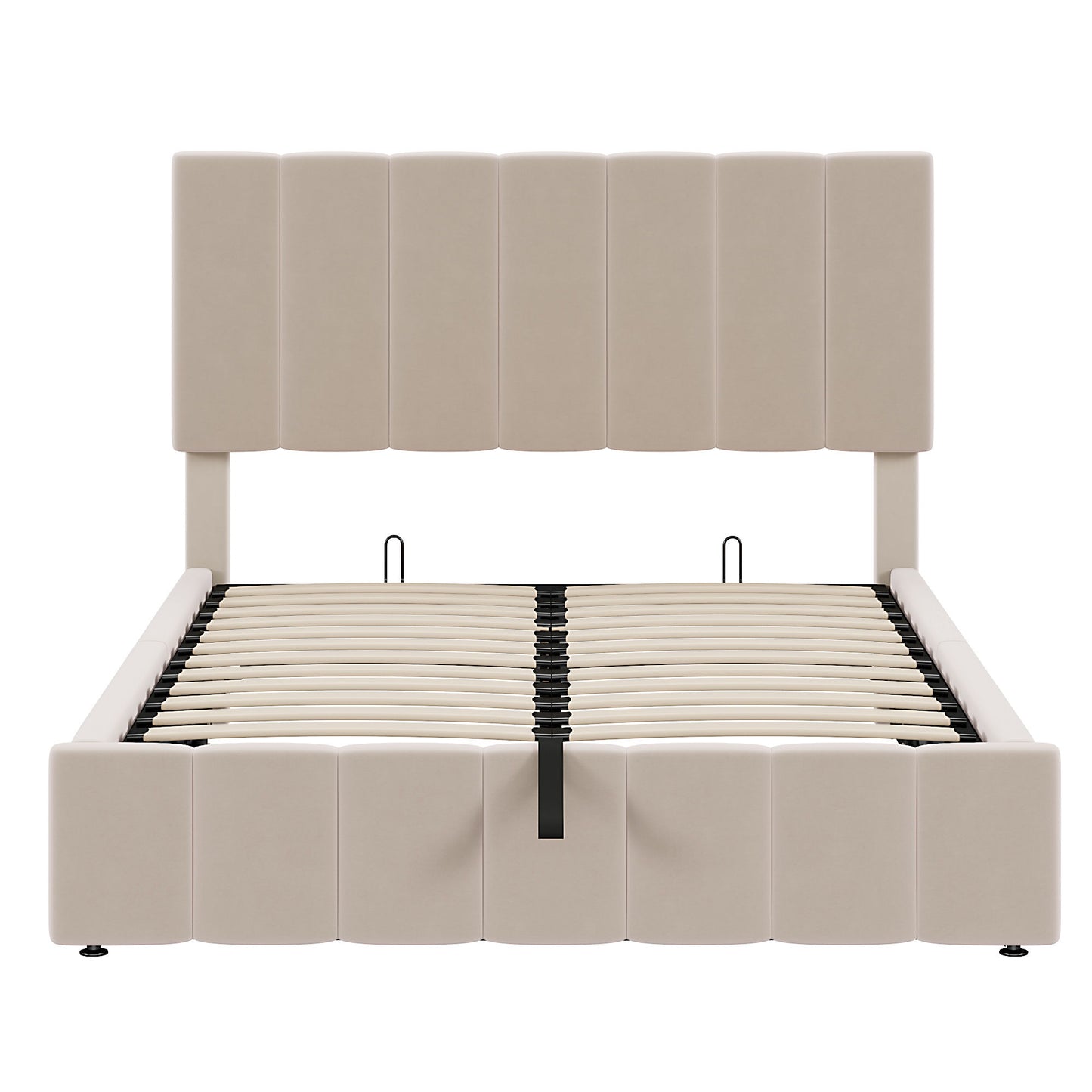 Elegant Upholstered Platform Bed With Hydraulic Storage System - The Sleep Loft - Online Mattress Showroom NYC