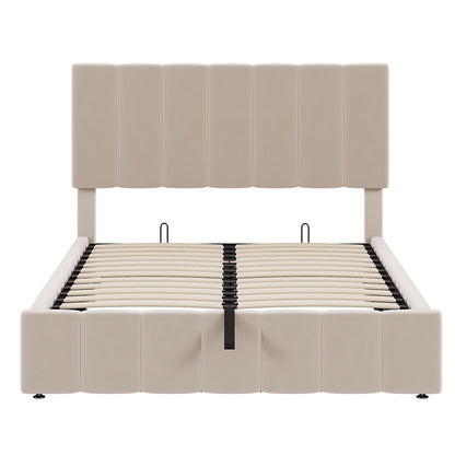 Elegant Upholstered Platform Bed With Hydraulic Storage System - The Sleep Loft - Online Mattress Showroom NYC