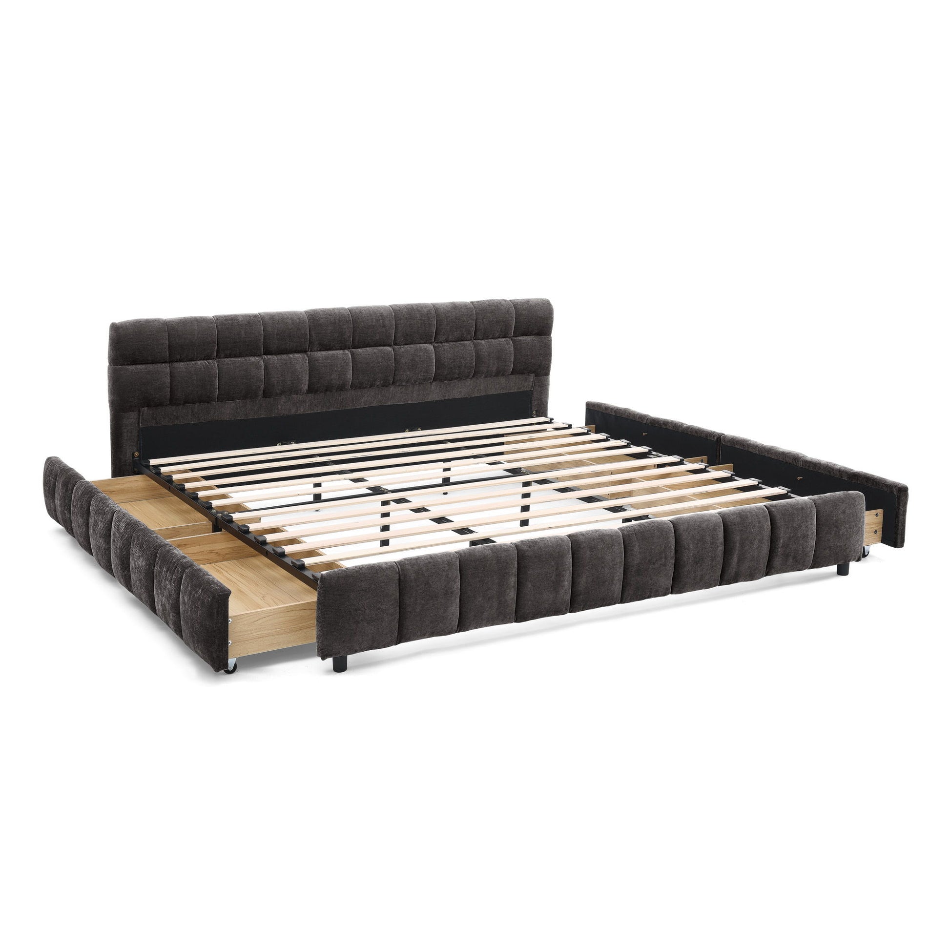 Modern Platform Bed Frame With Thick Fabric - The Sleep Loft - Online Mattress Showroom NYC