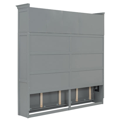 Murphy Wall Bed With Top Cabinets & Wine Rack - The Sleep Loft - Online Mattress Showroom NYC