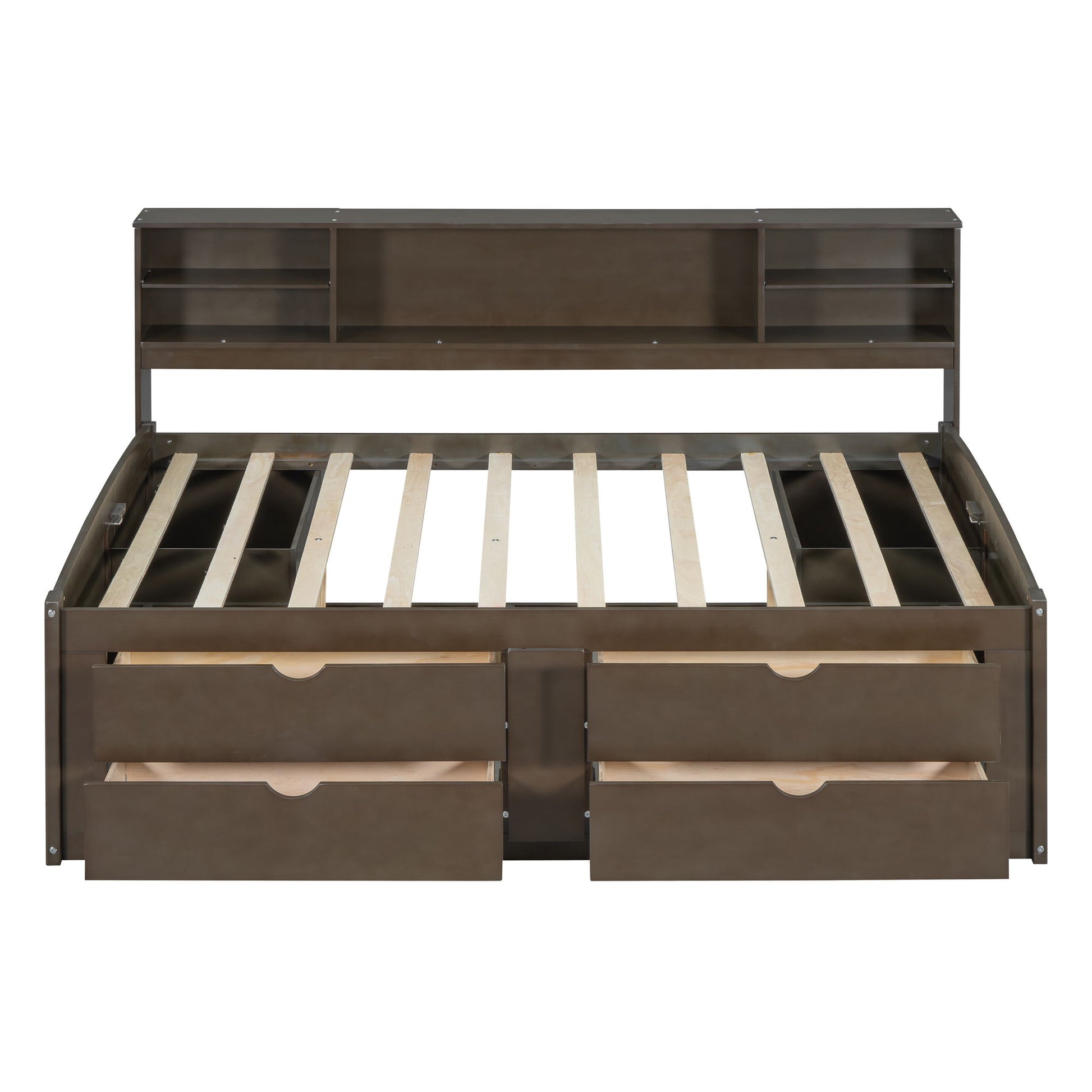 Daybed With 2 Bedside Cabinets, Upper Shelves And 4 Drawers - The Sleep Loft - Online Mattress Showroom NYC