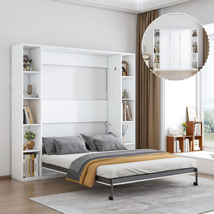 Queen Murphy Bed With Storage Cabinet - White - The Sleep Loft - Online Mattress Showroom NYC