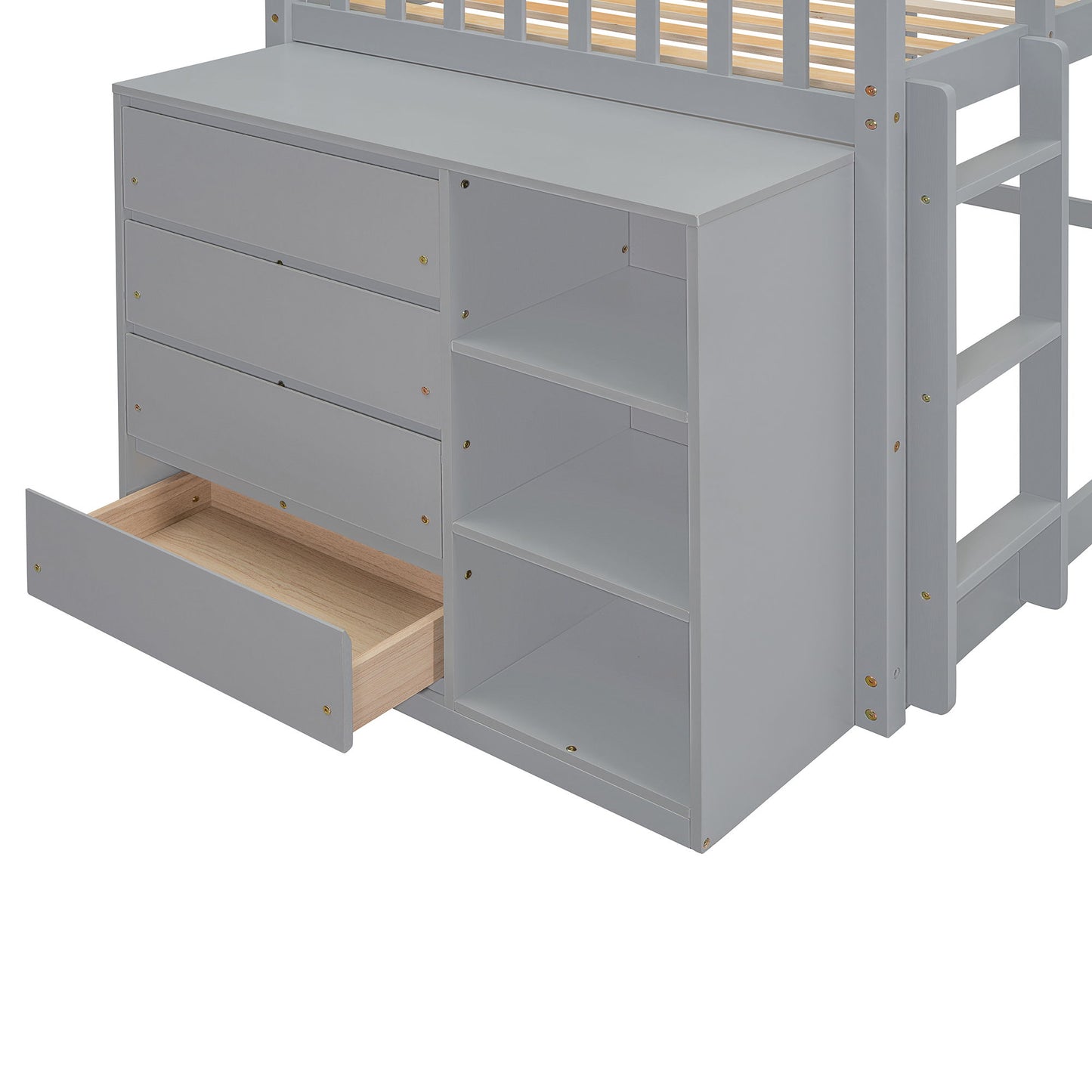 Bunk Bed With 4 Drawers And 3 Shelves - The Sleep Loft - Online Mattress Showroom NYC