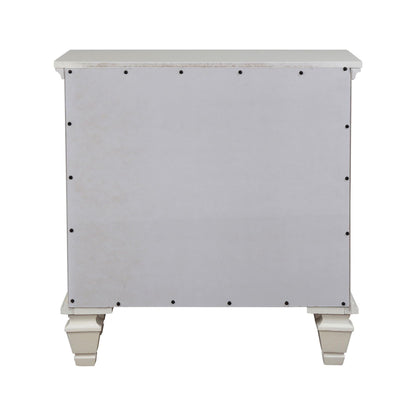 Cottage 3 Drawer Nightstand With Pull Out Tray - Cream White - The Sleep Loft - Online Mattress Showroom NYC