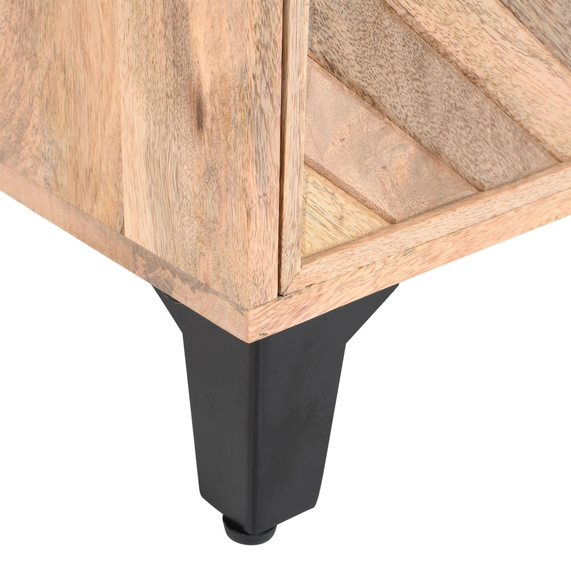 Solid Wood Vintage Nightstand With Handcrafted Detailing - Natural - The Sleep Loft - Online Mattress Showroom NYC