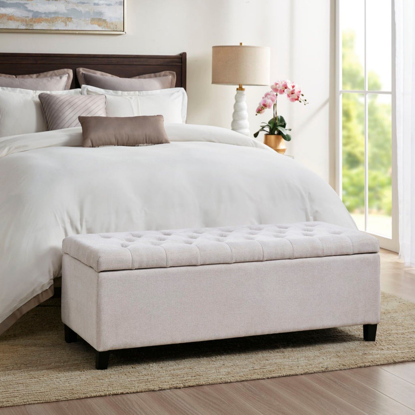 Elegant Design Tufted Top, Soft Close Storage Bench - The Sleep Loft - Online Mattress Showroom NYC