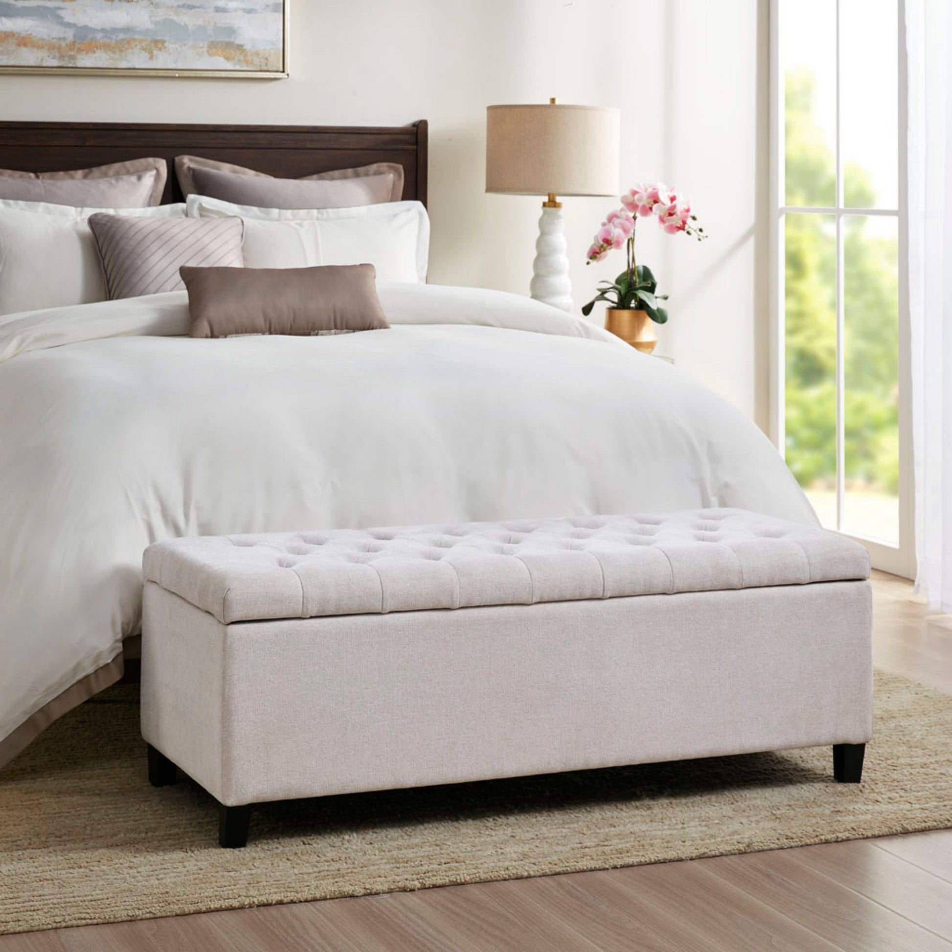 Elegant Design Tufted Top, Soft Close Storage Bench - The Sleep Loft - Online Mattress Showroom NYC