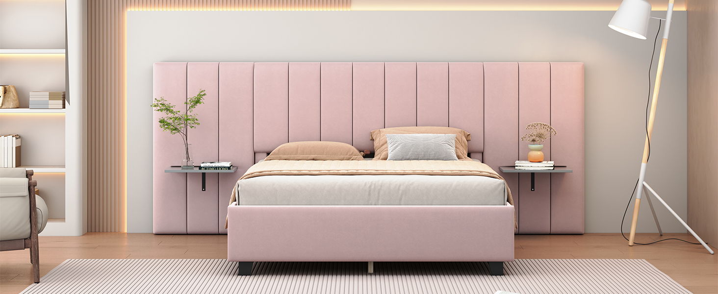 Upholstered Platform Bed With Big Headboard - The Sleep Loft - Online Mattress Showroom NYC