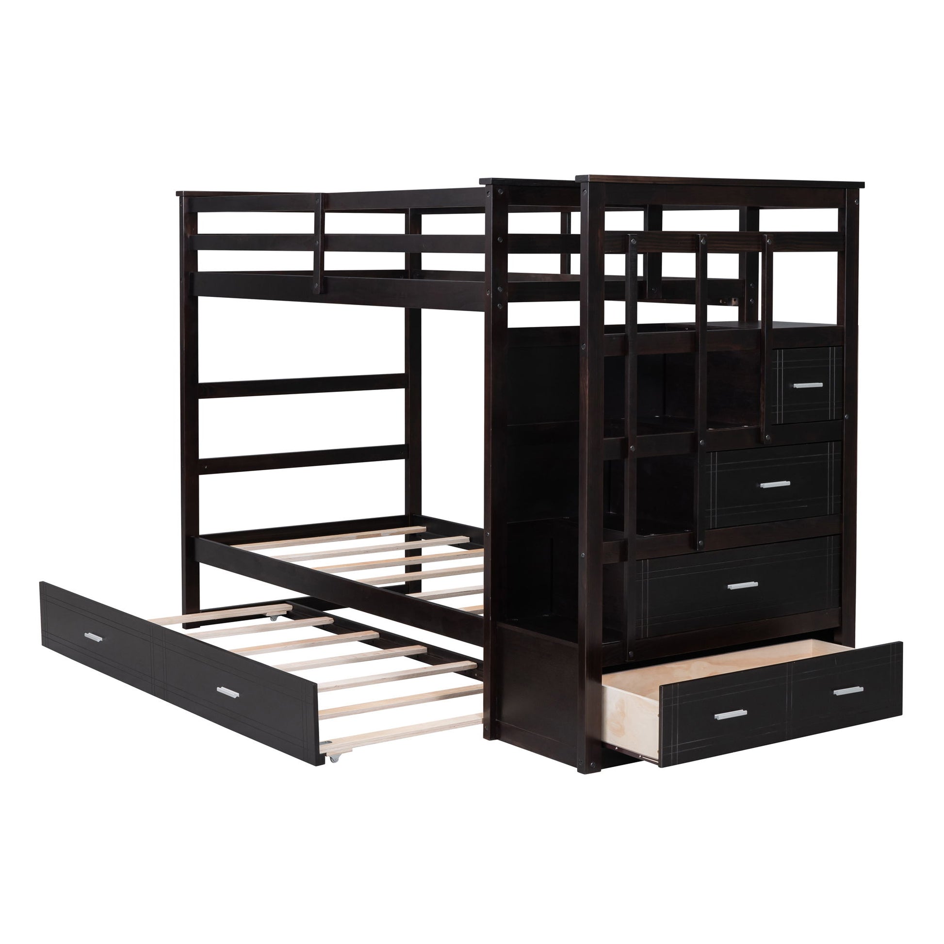 Bunk Bed With Trundle And Staircase - The Sleep Loft - Online Mattress Showroom NYC
