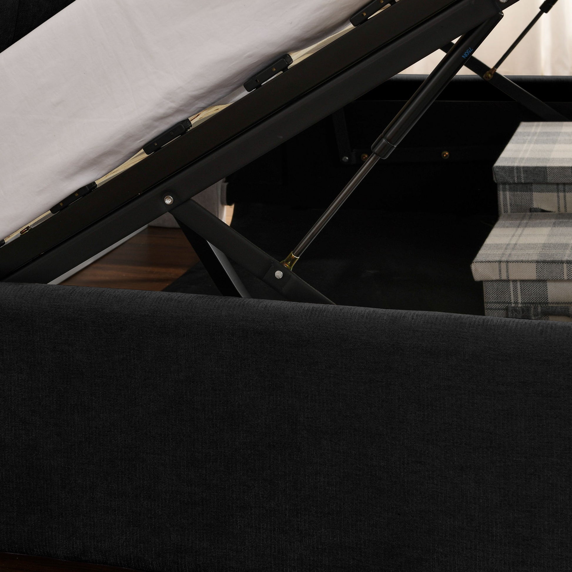 Storage Upholstered Hydraulic Platform Bed With Integrated Headboard - The Sleep Loft - Online Mattress Showroom NYC