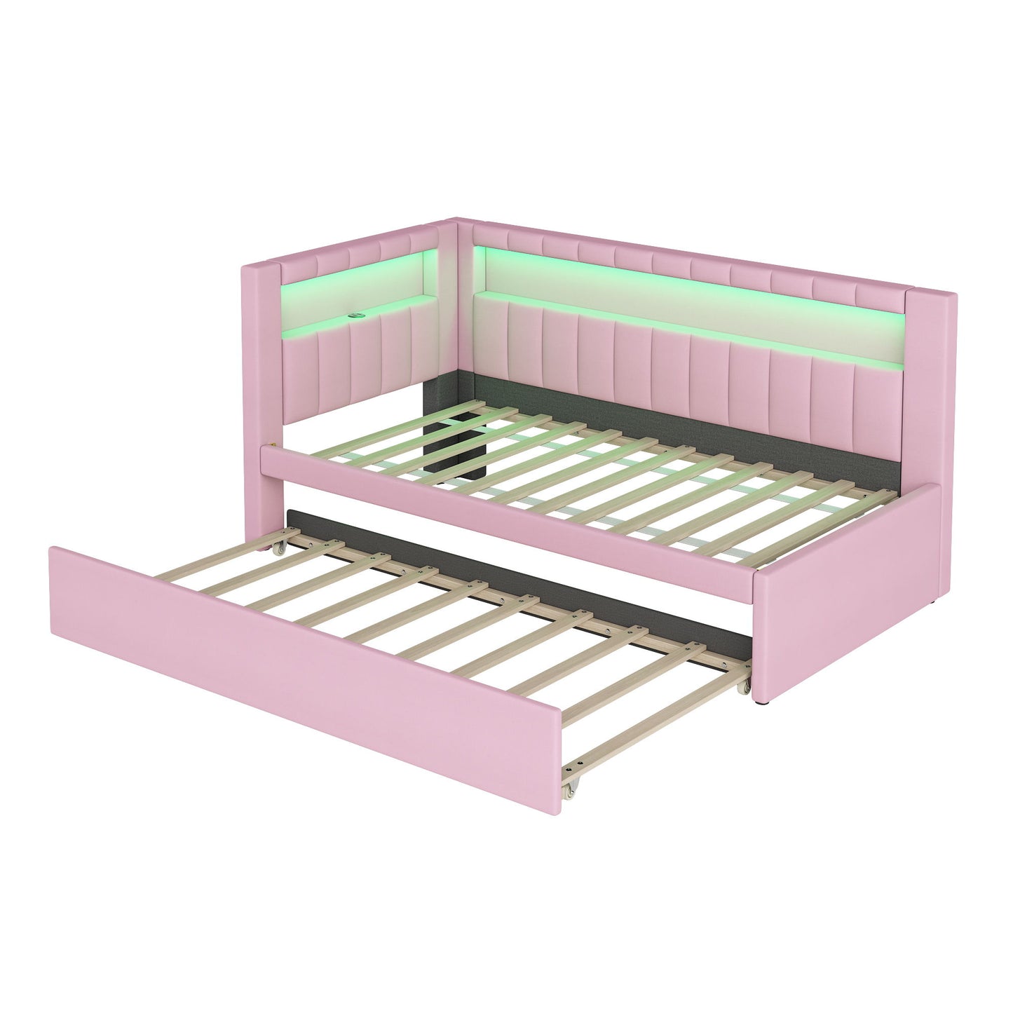 Upholstered Platform Bed With USB Ports And LED Belt - The Sleep Loft - Online Mattress Showroom NYC