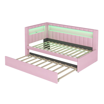 Upholstered Platform Bed With USB Ports And LED Belt - The Sleep Loft - Online Mattress Showroom NYC