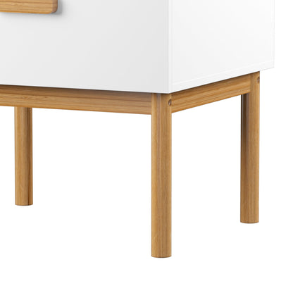 Nightstand With Drawer, Minimalist Bedside Table With Handle For Bedroom - White - The Sleep Loft - Online Mattress Showroom NYC