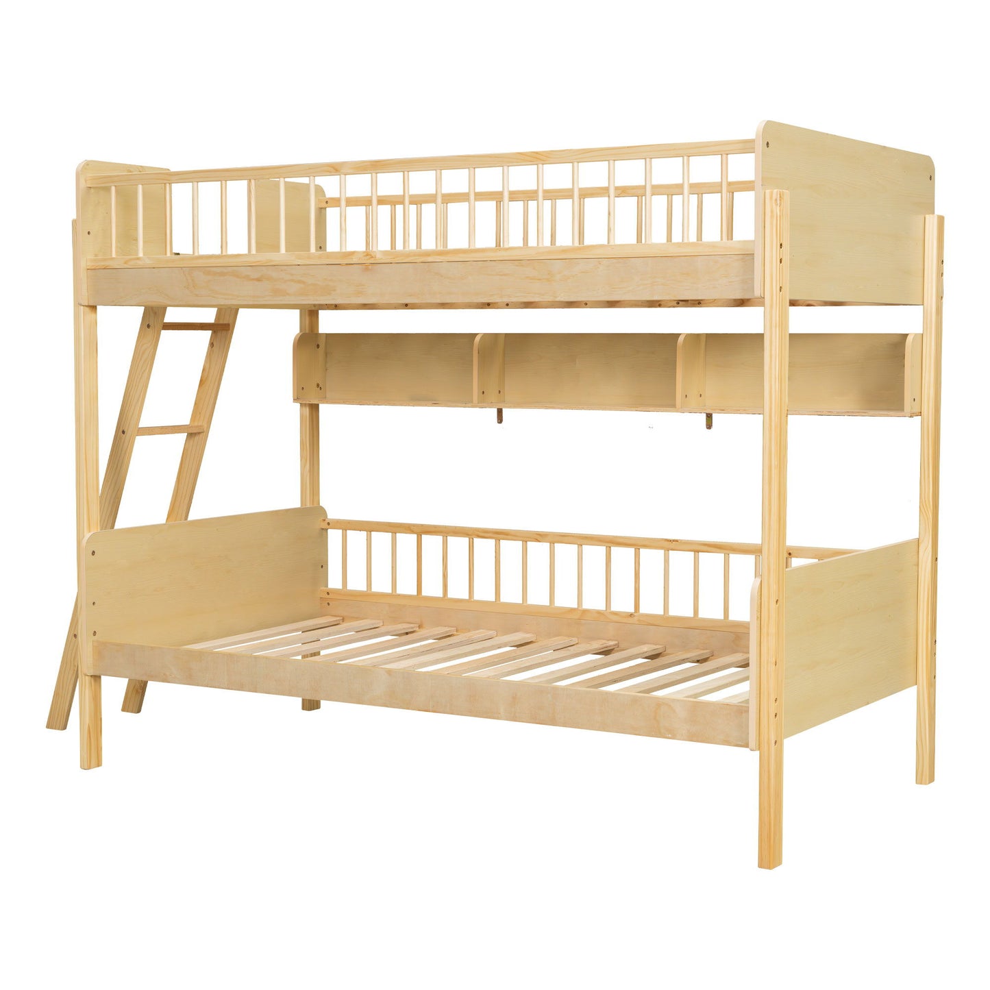 Bunk Bed With 3 Storage Shelves, Adjustable Ladder Left Or Right - The Sleep Loft - Online Mattress Showroom NYC