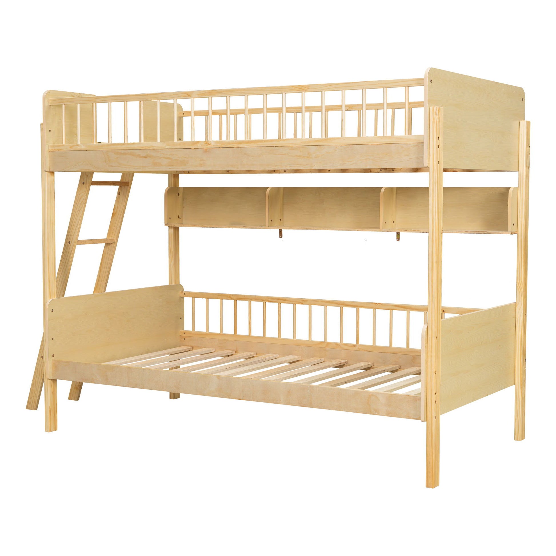 Bunk Bed With 3 Storage Shelves, Adjustable Ladder Left Or Right - The Sleep Loft - Online Mattress Showroom NYC