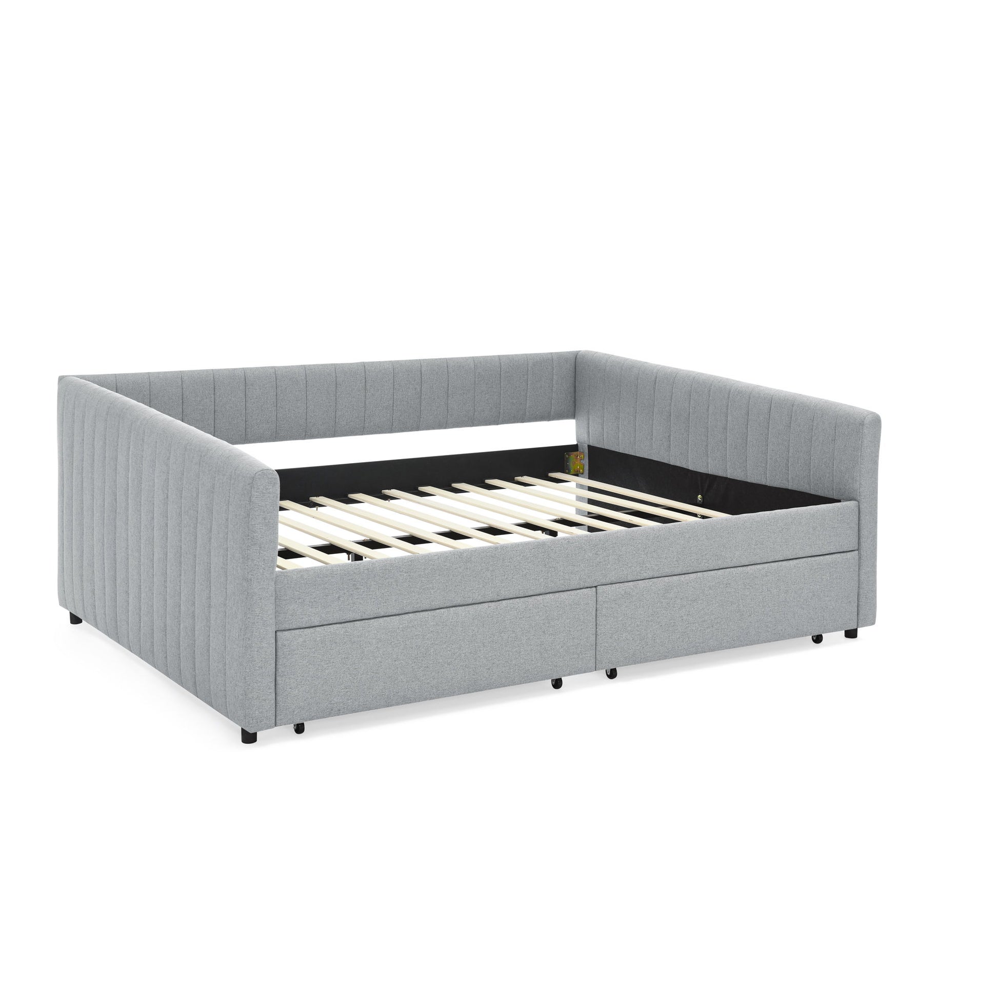 Upholstered Queen Daybed With 2 Drawers - The Sleep Loft - Online Mattress Showroom NYC
