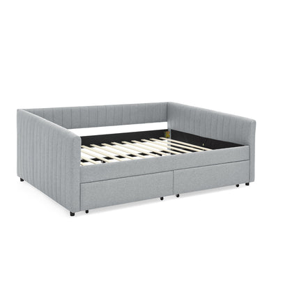 Upholstered Queen Daybed With 2 Drawers - The Sleep Loft - Online Mattress Showroom NYC