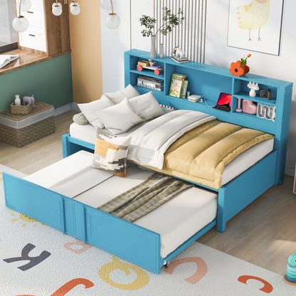 Industrial Metal Daybed With Trundle, Storage Shelves, USB Ports - The Sleep Loft - Online Mattress Showroom NYC