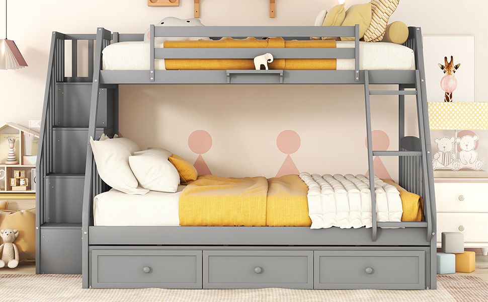 Bunk Bed With Drawers, Ladder And Storage Staircase - The Sleep Loft - Online Mattress Showroom NYC