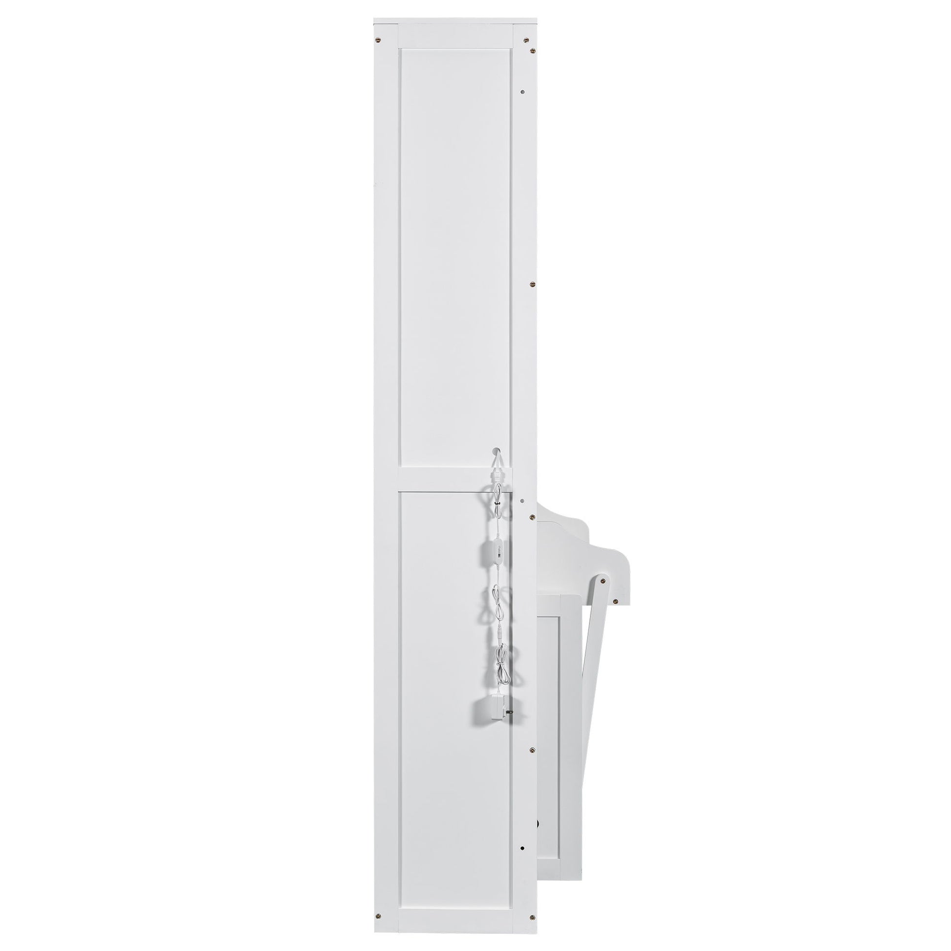 French Style Murphy Platform Bed With Shelf, Side Cabinets, Drawers And LED - The Sleep Loft - Online Mattress Showroom NYC