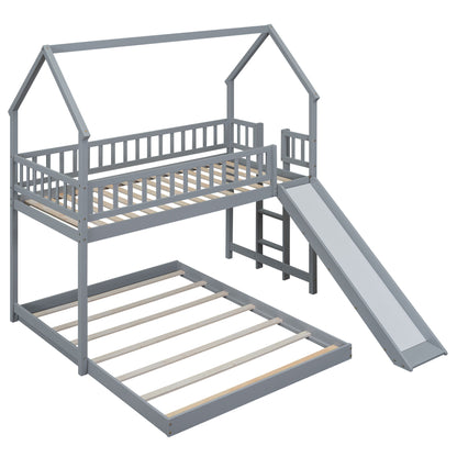 House Bunk Bed With Slide And Built In Ladder - The Sleep Loft - Online Mattress Showroom NYC