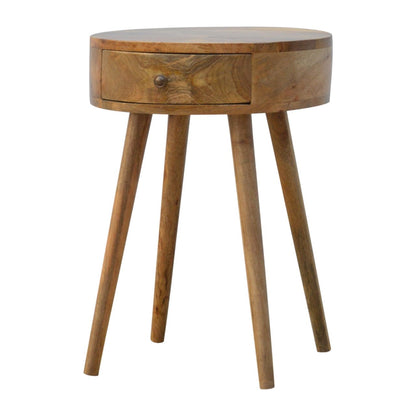 Nordic Chestnut Circular Nightstand - The Sleep Loft - Online Mattress Showroom NYC