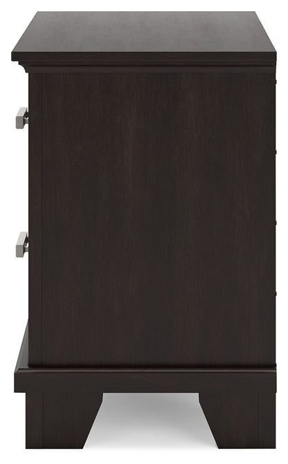 Covetown - Two Drawer Night Stand - Dark Brown