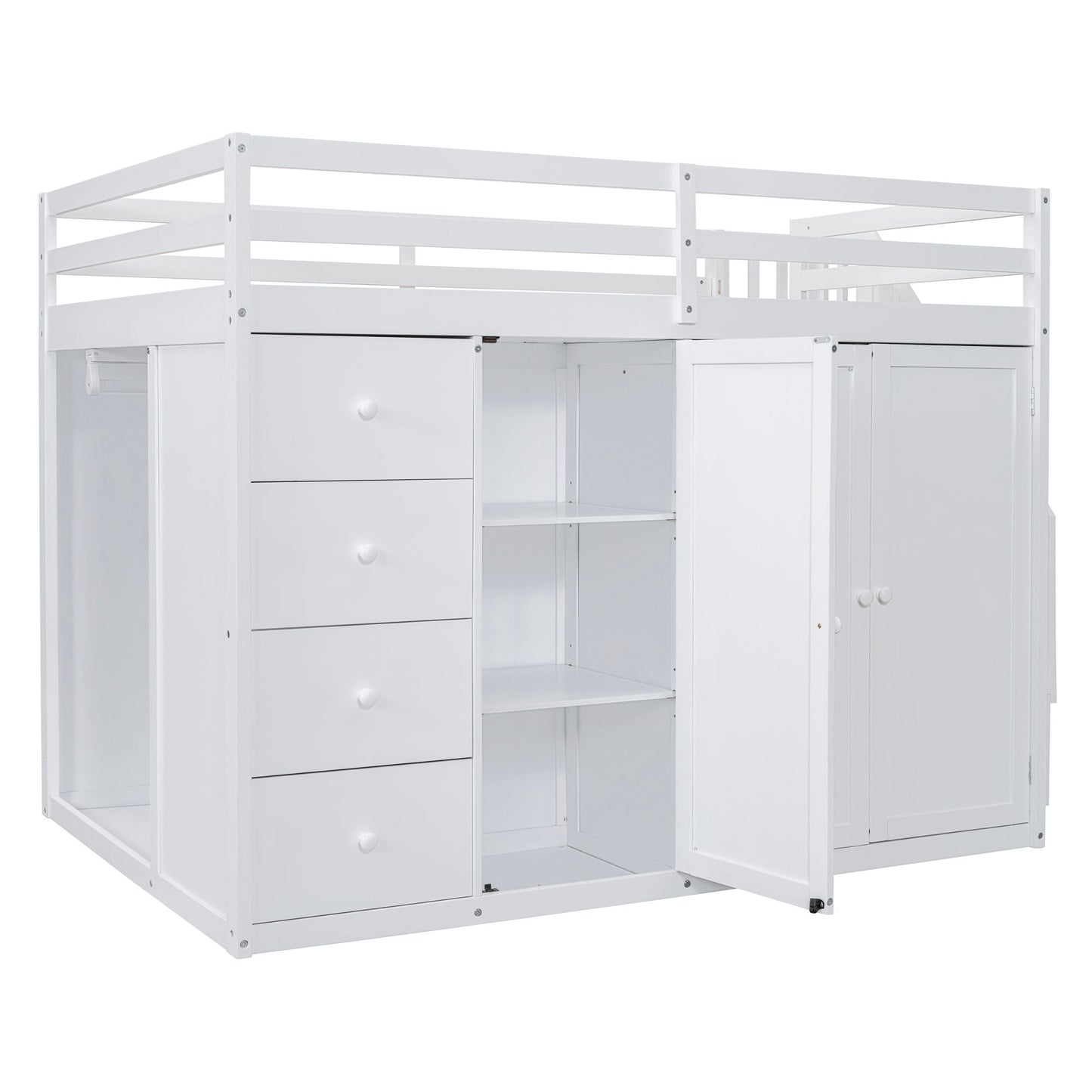 Loft Bed With Built In Wardrobes, Cabinets And Drawers - The Sleep Loft - Online Mattress Showroom NYC