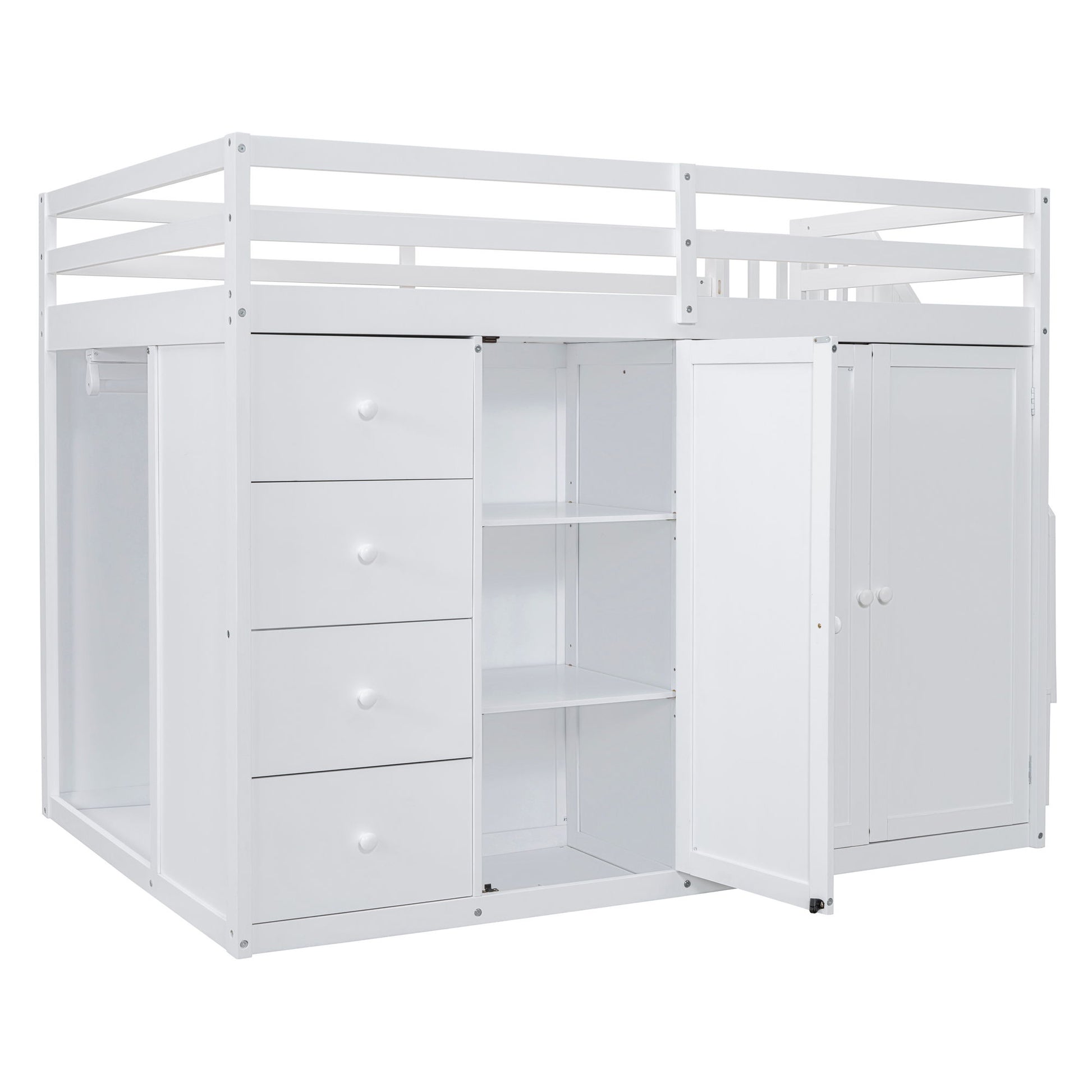 Loft Bed With Built In Wardrobes, Cabinets And Drawers - The Sleep Loft - Online Mattress Showroom NYC