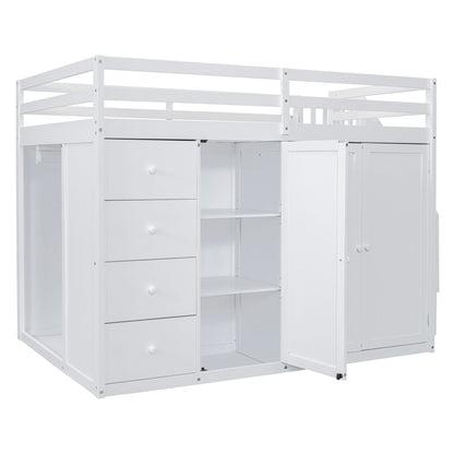 Loft Bed With Built In Wardrobes, Cabinets And Drawers - The Sleep Loft - Online Mattress Showroom NYC