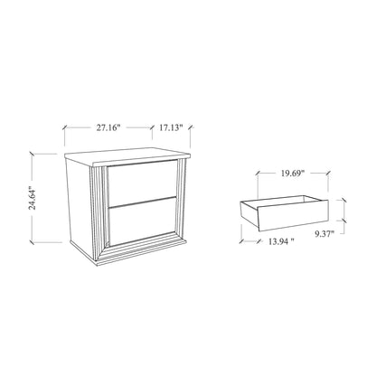 Moon - Smooth Nightstand With LED - White - The Sleep Loft - Online Mattress Showroom NYC
