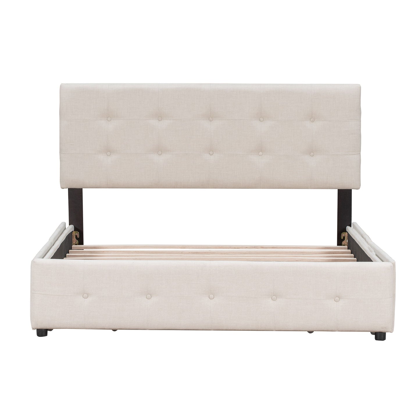 Upholstered Platform Bed With Classic Headboard And Drawers, No Box Spring Needed - The Sleep Loft - Online Mattress Showroom NYC