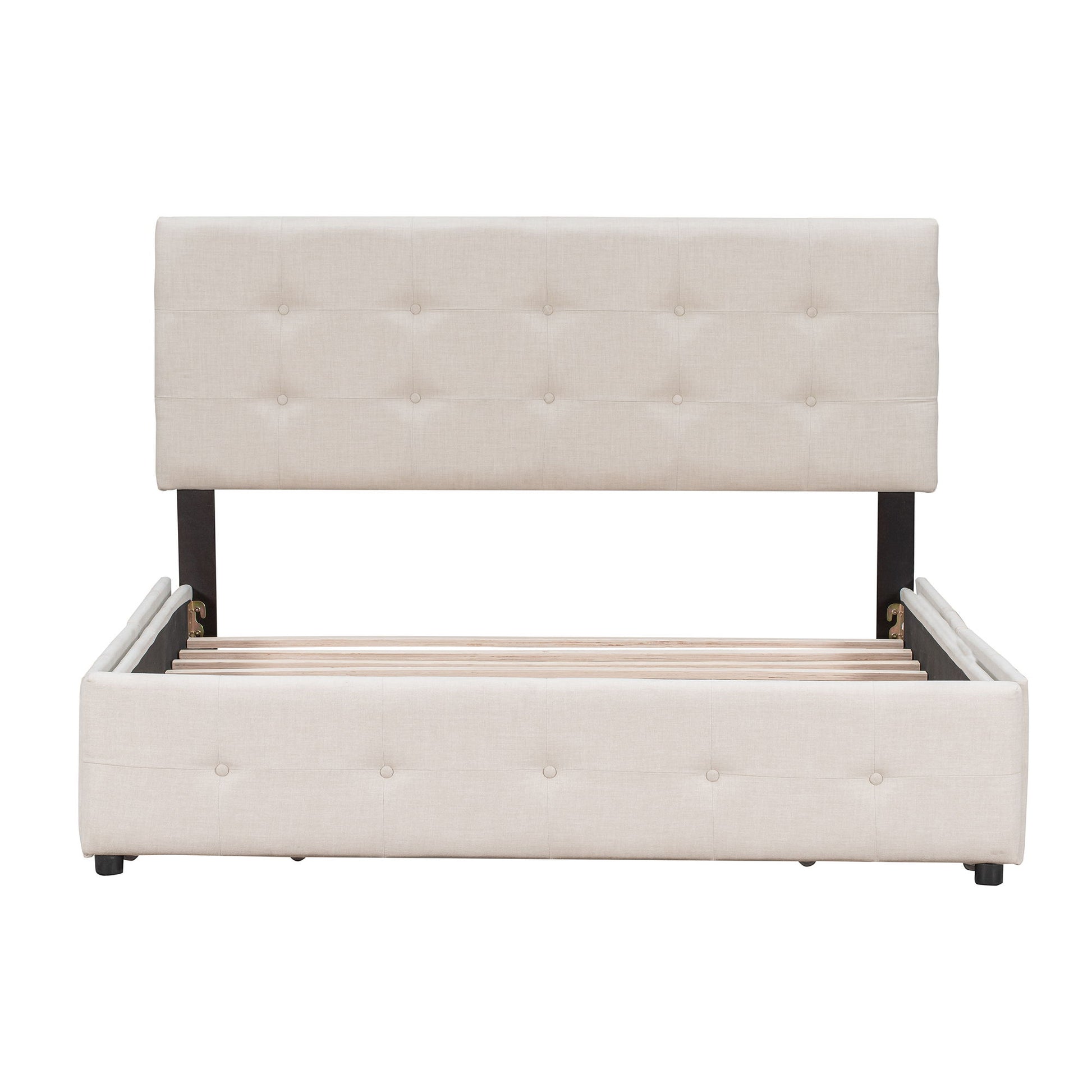 Upholstered Platform Bed With Classic Headboard And Drawers, No Box Spring Needed - The Sleep Loft - Online Mattress Showroom NYC