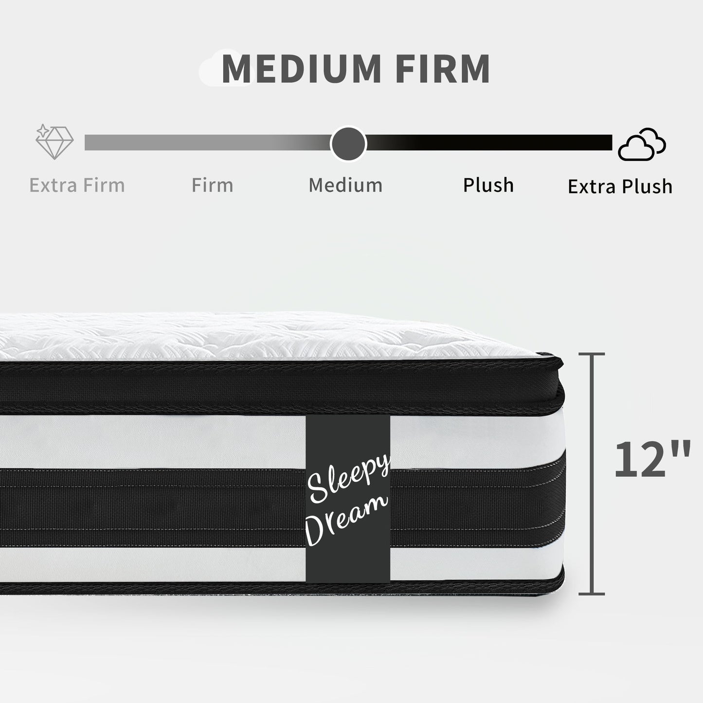 12" Breathable Hybrid Mattress, Memory Foam, Individual Pocket Springs - The Sleep Loft - Online Mattress Showroom NYC