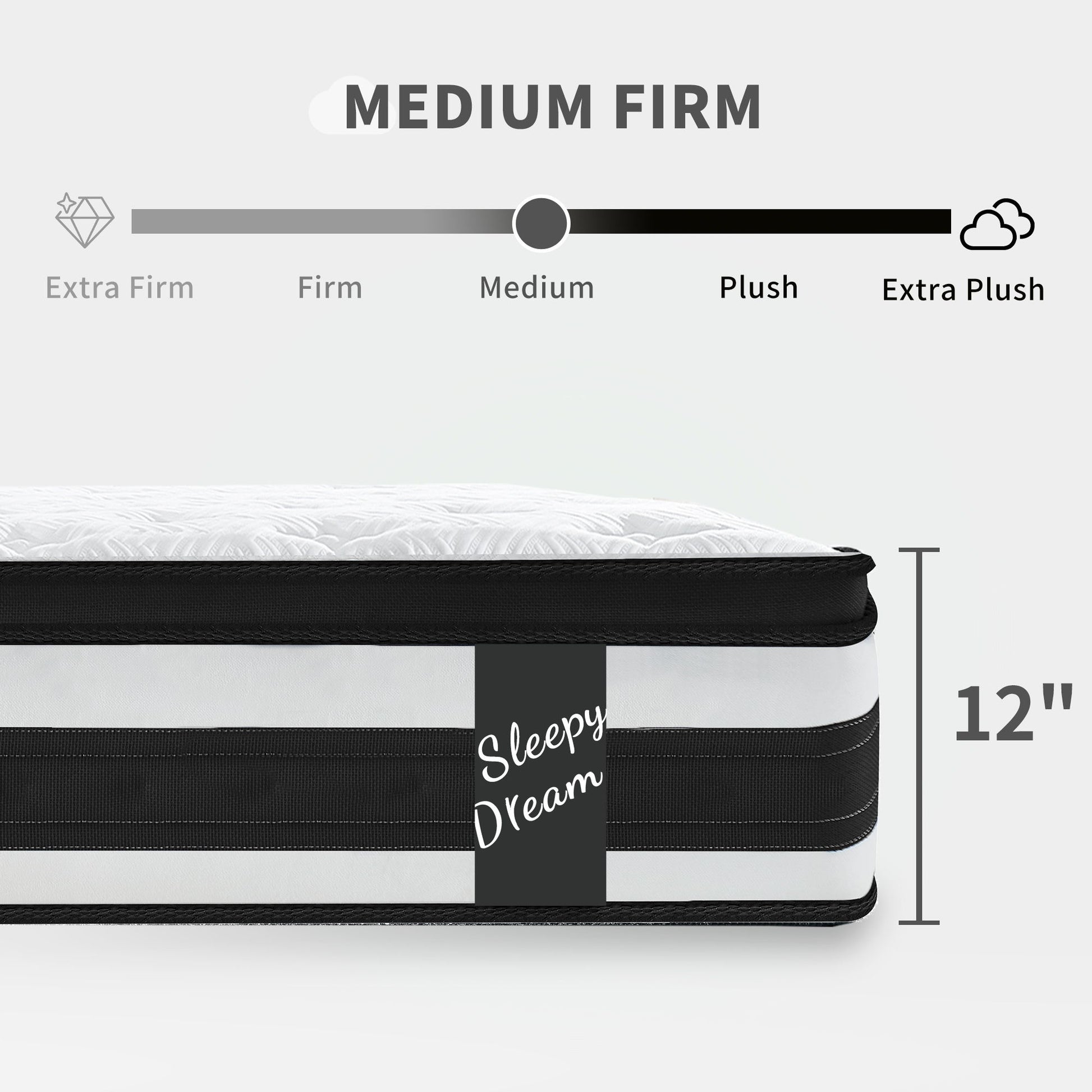 12" Breathable Hybrid Mattress, Memory Foam, Individual Pocket Springs - The Sleep Loft - Online Mattress Showroom NYC