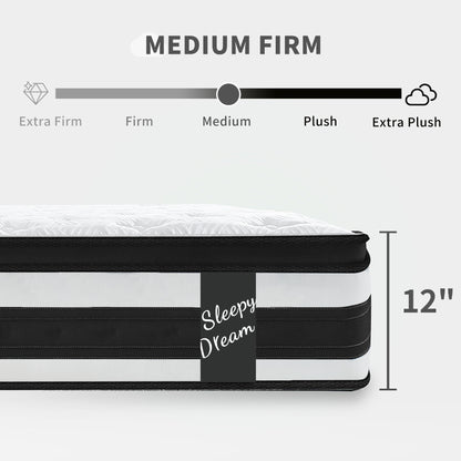 12" Breathable Hybrid Mattress, Memory Foam, Individual Pocket Springs - The Sleep Loft - Online Mattress Showroom NYC