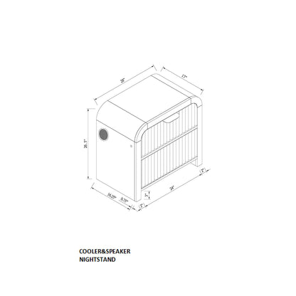 Beverly - Nightstand With Cooler And Speaker, LED Light, Rounded Sides - Black White - The Sleep Loft - Online Mattress Showroom NYC