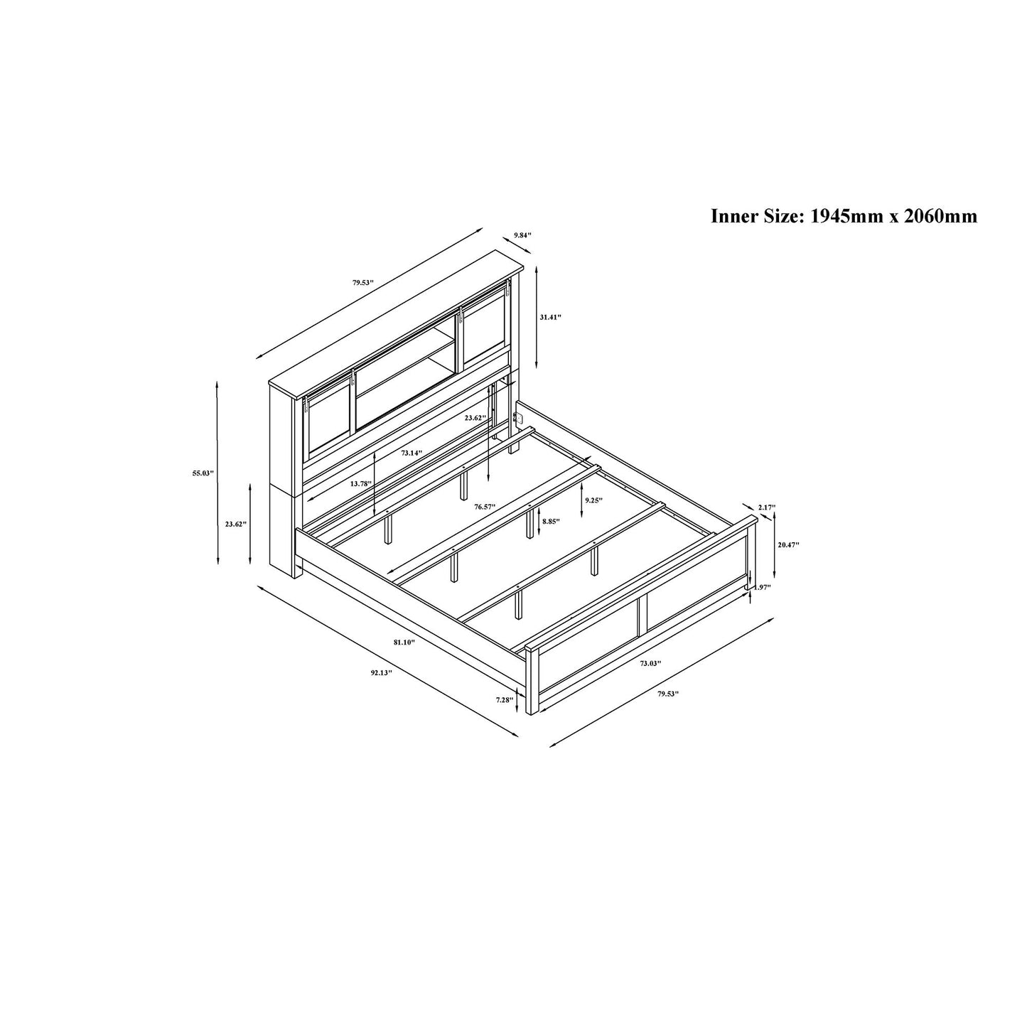 Avery - King Bedroom Set With Bookcase Headboard, Low Profile Bed, Spacious Drawers - Beige - The Sleep Loft - Online Mattress Showroom NYC