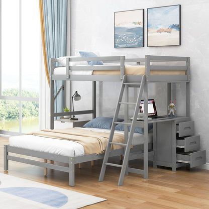 Bunk Bed With Built In Desk And 3 Drawers - The Sleep Loft - Online Mattress Showroom NYC