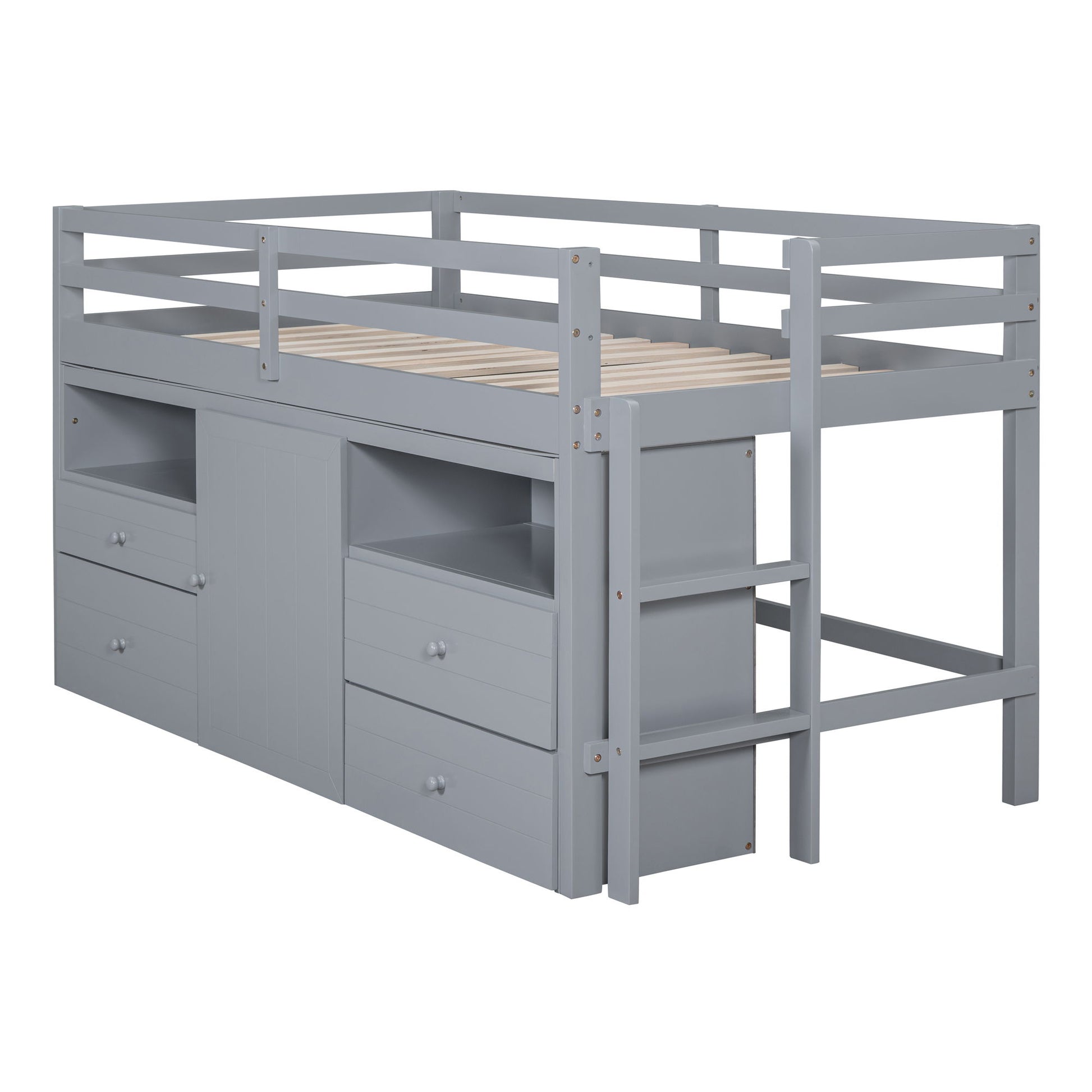 Loft Bed With 4 Drawers, Underneath Cabinet And Shelves - The Sleep Loft - Online Mattress Showroom NYC