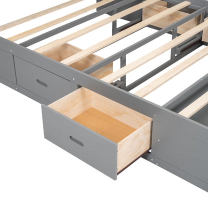 Platform Bed With Storage Headboard, Shoe Rack And 4 Drawers - The Sleep Loft - Online Mattress Showroom NYC