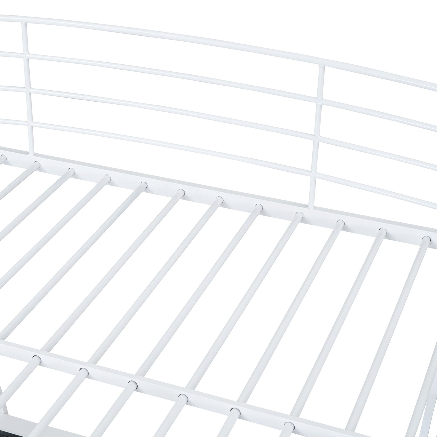 Loft Bed With 4 Layers Of Shelves And L-Shaped Desk, Stylish Metal Frame Bed With A Set Of Sockets, USB Ports And And Wireless Charging - The Sleep Loft - Online Mattress Showroom NYC