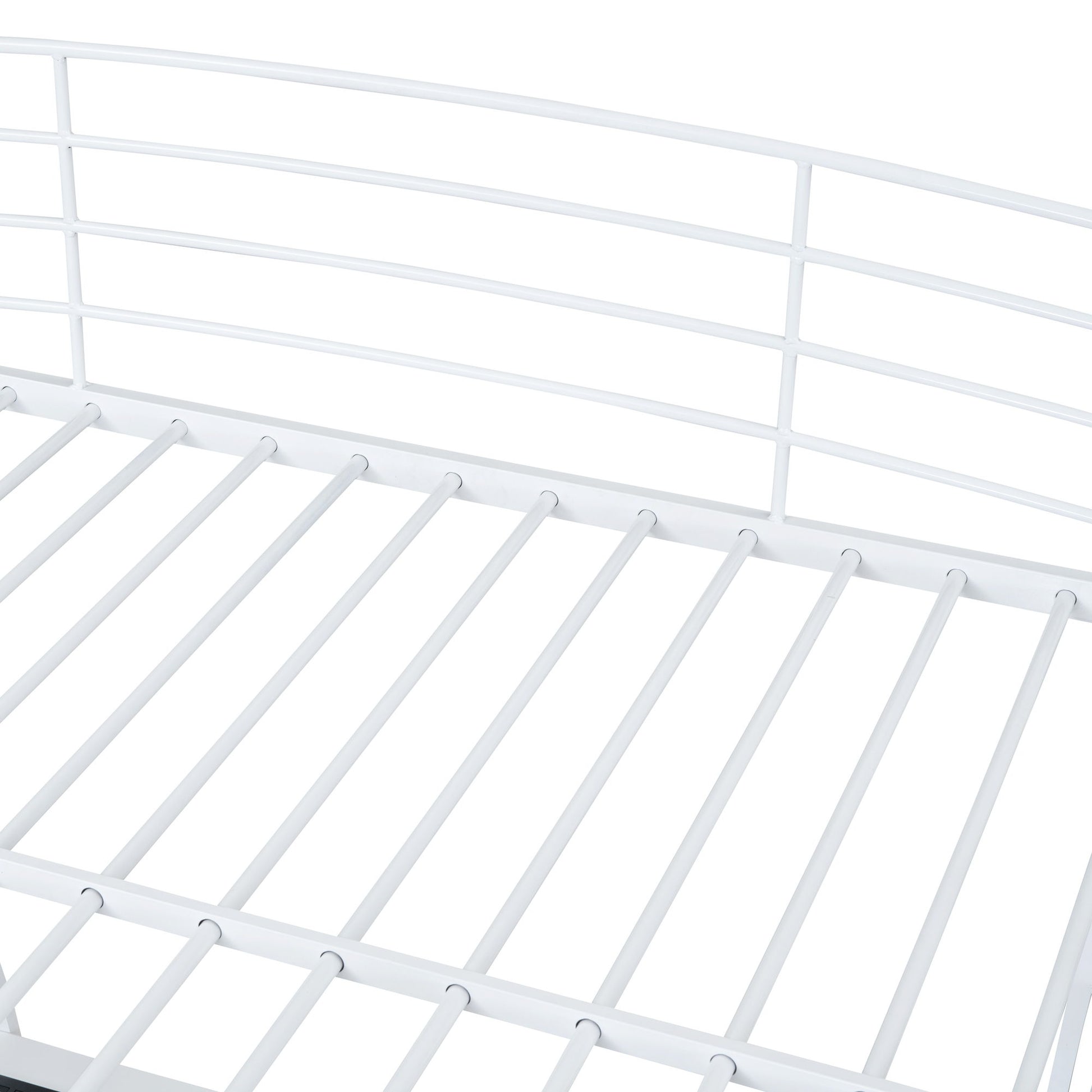 Loft Bed With 4 Layers Of Shelves And L-Shaped Desk, Stylish Metal Frame Bed With A Set Of Sockets, USB Ports And And Wireless Charging - The Sleep Loft - Online Mattress Showroom NYC