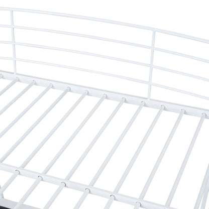Loft Bed With 4 Layers Of Shelves And L-Shaped Desk, Stylish Metal Frame Bed With A Set Of Sockets, USB Ports And And Wireless Charging - The Sleep Loft - Online Mattress Showroom NYC