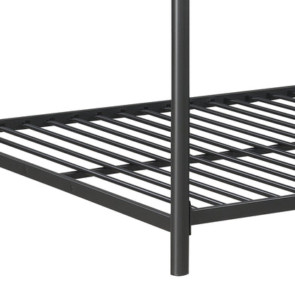 Triple Bunk Bed, Full Size With Sturdy Metal Frame And Safe Stairs - Black - The Sleep Loft - Online Mattress Showroom NYC
